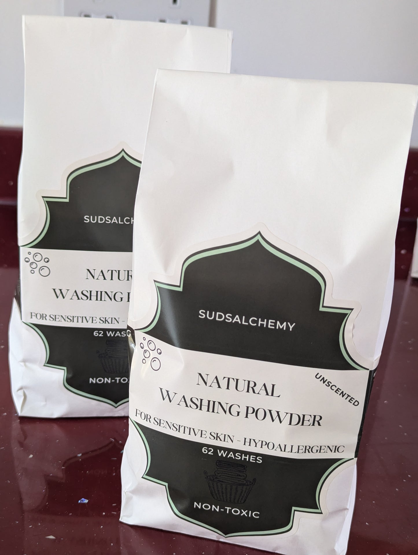 SudsAlchemy Natural Washing Powder - 62 washes, Non-Toxic, Eco Friendly, For Sensitive Skin - HYPOALLERGENIC
