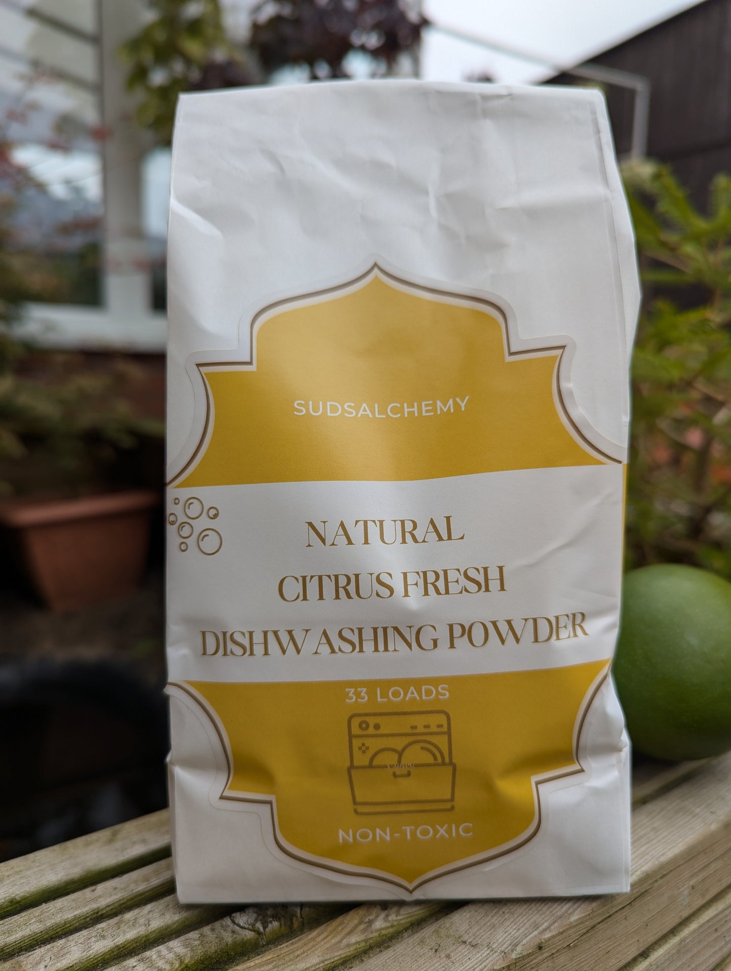 SudsAlchemy Natural Citrus Fresh DISHWASHER POWDER Non-Toxic, Eco Friendly - 33 Loads - 1kg