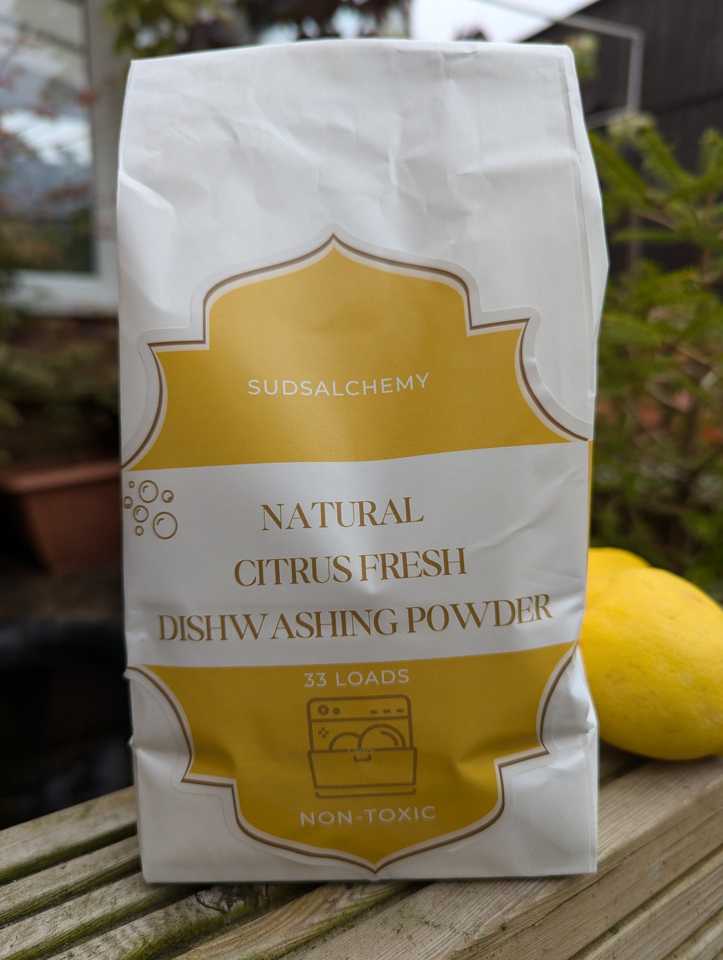 SudsAlchemy Natural Citrus Fresh DISHWASHER POWDER Non-Toxic, Eco Friendly - 33 Loads - 1kg