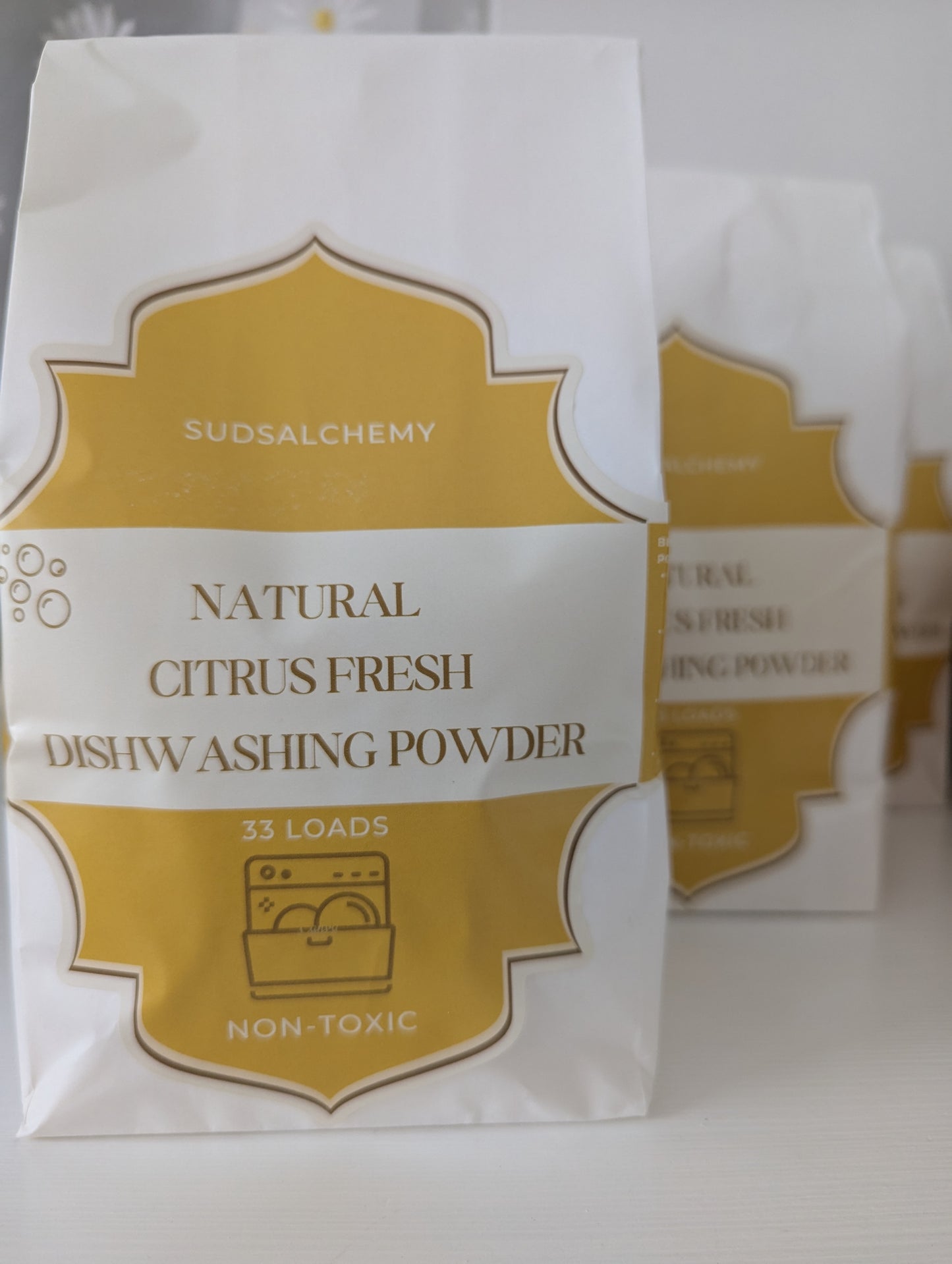 SudsAlchemy Natural Citrus Fresh DISHWASHER POWDER Non-Toxic, Eco Friendly - 33 Loads - 1kg